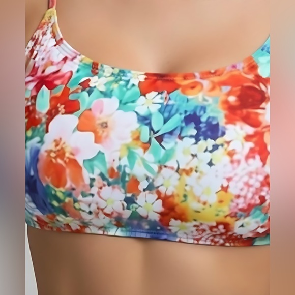 Boho Floral Print High Waisted Bikini Swimsuit - Picture 4 of 8